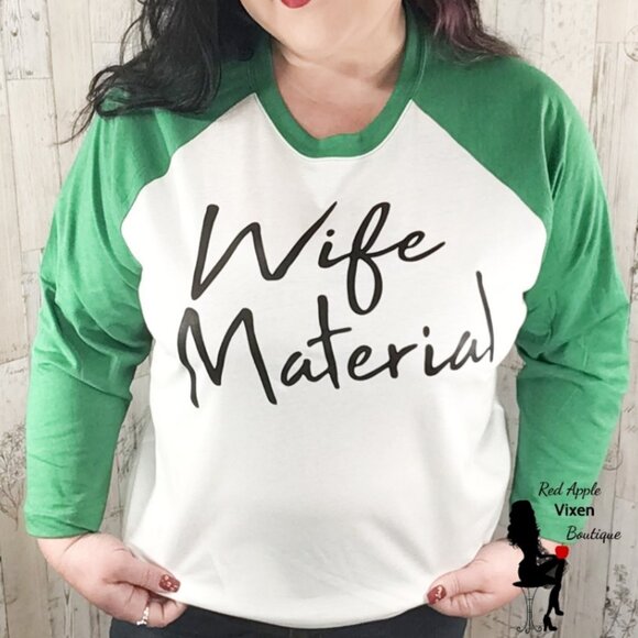 Wife Material Graphic Raglan Tee - Picture 2 of 2